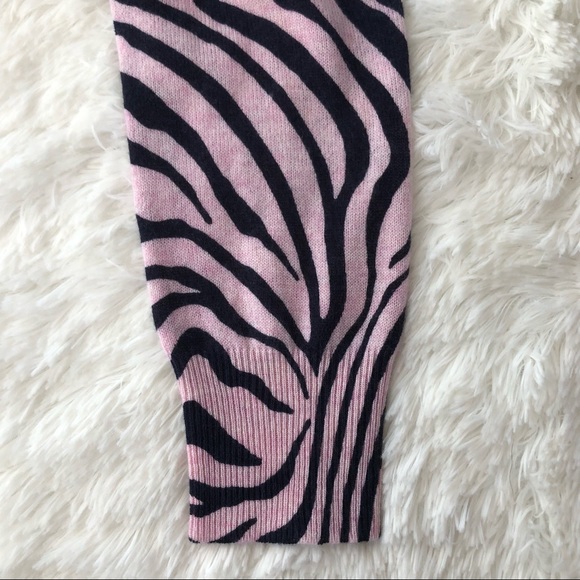 J. CREW • Like New 100% Cashmere Pink and Navy Zebra Striped Pullover Sweater - Picture 12 of 14